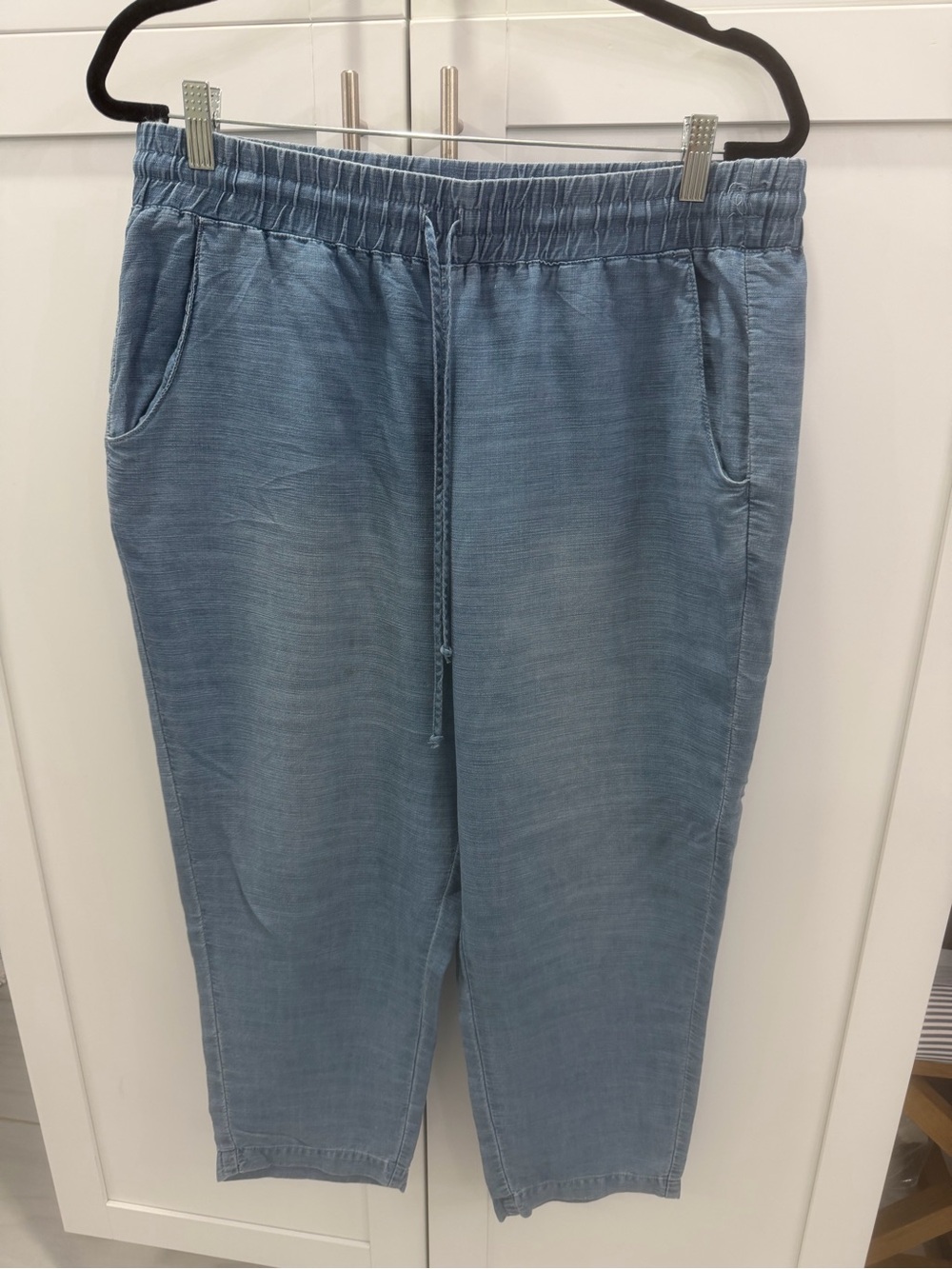 Philosophy Light Blue Cropped Drawstring Pants Size L